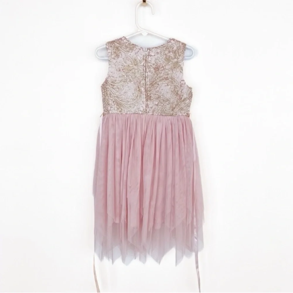 SALE 🛍️ Pink & gold Rare Editions festive formal dress Kids size 5